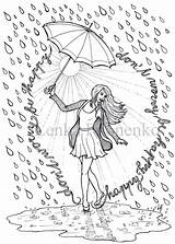 Coloring Adults Adult Rain Pages Happy Printable Therapy Visit sketch template