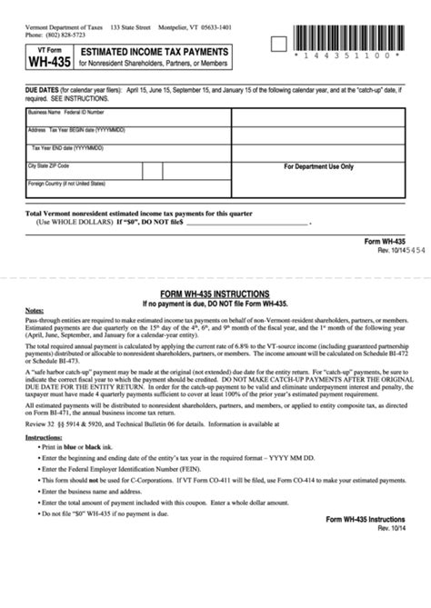 vt form wh  estimated income tax payments  nonresident