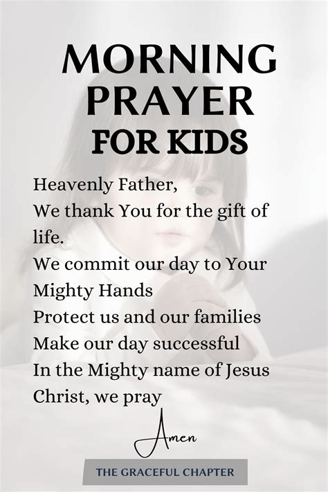 simple morning prayers  children  graceful chapter prayers