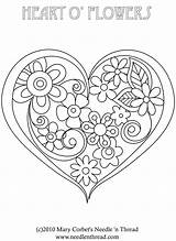 Embroidery Hand Patterns Heart Hearts Pattern Flowers Choose Board Flower sketch template