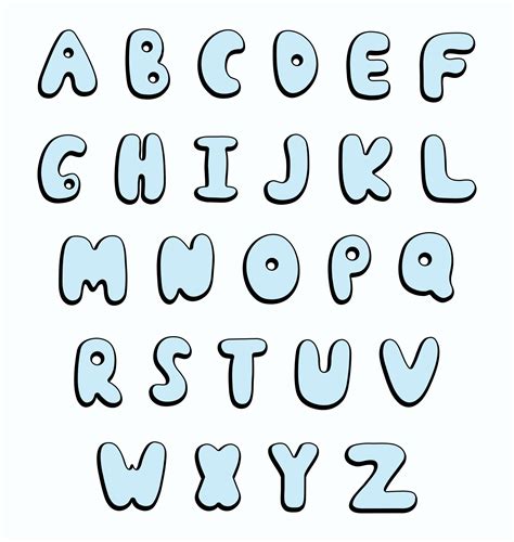 printable bubble letters alphabet printableecom