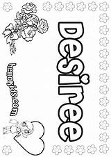 Desiree Coloring Name Pages Girls sketch template