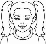 Face Coloring Pages Girl Faces Drawing Kids Printable Girls Little Smiling Blank Easy Makeup Colouring Monkey Boy Drawings Lion Color sketch template