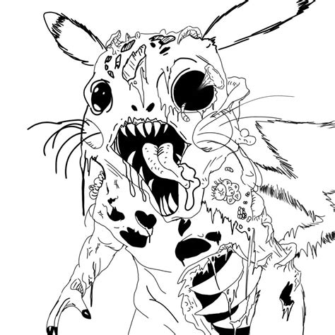zombie pikachu coloring page  futafun  deviantart