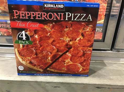 kirkland signature pepperoni pizza  pack box costcochaser