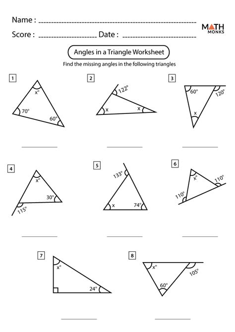 angles   triangle worksheets math monks
