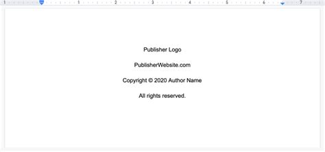 create  book copyright page  template