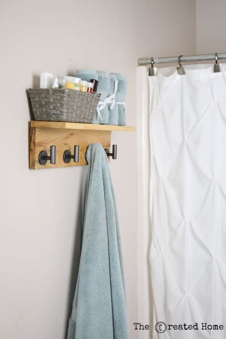 diy wooden towel hook rack tutorial  created home