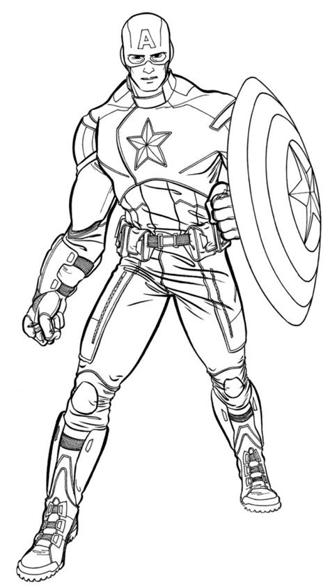 avengers coloring pages captain america printable