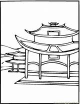 Chinese Coloring Pages Village Temple China House Drawing Printable Clipart Step Cliparts Getcolorings Color Wall Sheets Library Comments Coloringpages101 sketch template