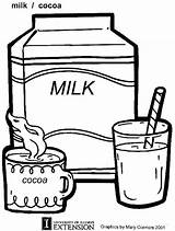 Coloring Food Pages Kids Milk Drinks Drink Printable Color Carton Nature Jug Sheets Book Cute Colouring Sheet Print Healthy Cocoa sketch template