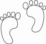 Footprints Printable Outline Baby Clipart Footprint Templates Feet Foot Template Clip Coloring Pattern Cut Print Stencil Cliparts Patterns Walking Children sketch template