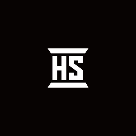 hs logo monogram  pillar shape designs template  vector art
