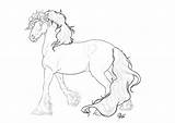 Gypsy Vanner Coloring Horse Pages Lineart Printable Deviantart Sketch sketch template