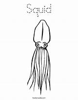 Squid Coloring Template Pages Sea Fish Search Sharks Twistynoodle Built California Usa Noodle Cursive Print Favorites Login Add Change sketch template
