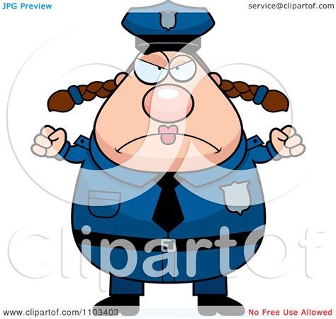 clipart angry chubby caucasian police woman royalty free