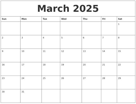 march  printable calendar