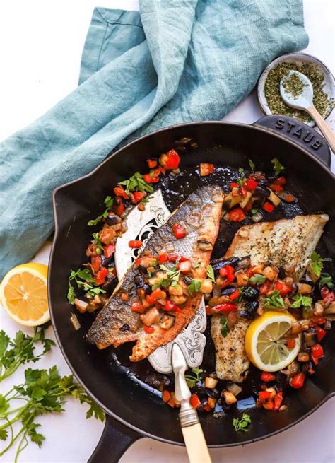 Greek Style Sea Bass A Mediterranean Low Carb Dinner Food To Glow