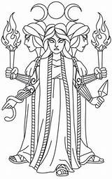 Coloring Pages Goddess Hecate Greek Printable Designs Triple Gods Urban Threads Adults Adult Sheets Book Visit Drawings Drawing Embroidery Awesome sketch template