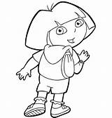 Dora Coloring Backpack Explorer Her Netart Color sketch template