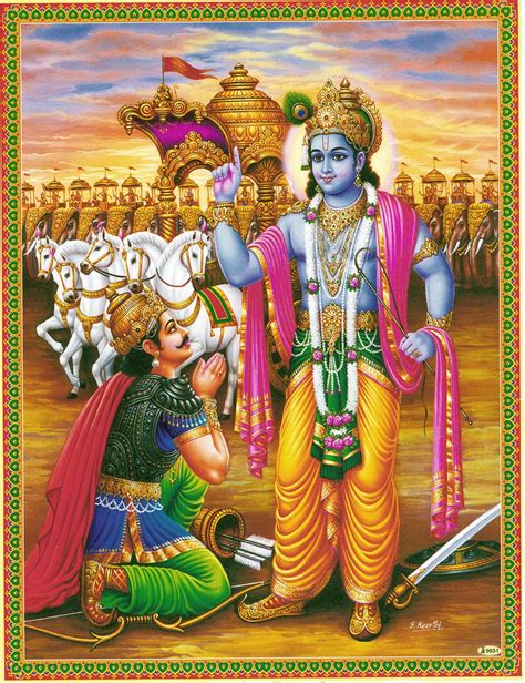 Krishna Preaches The Gita To Arjuna In The Battle Of