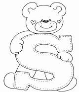 Alphabet Coloring Bears sketch template