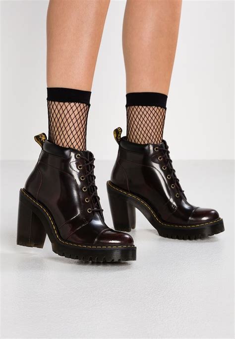 dr martens averil high heeled ankle boots cherry red zalandocouk heels boots outfit