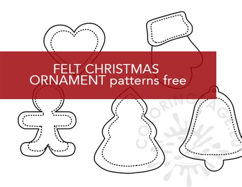 felt christmas ornament patterns  coloring page