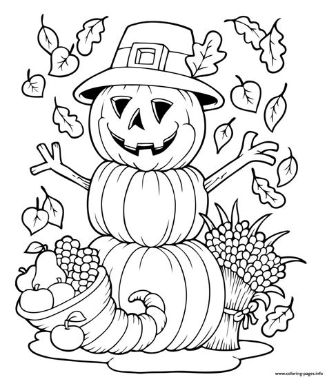 pumpkin fall halloween funny coloring page printable