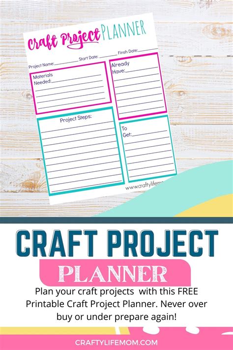 craft project planner printable  plan  craft projects