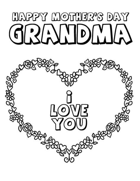 coloring pages  love  grandma   printable valentine  day