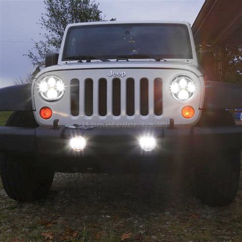 super bright led fog driving drl light  jeep wrangler     pair ebay