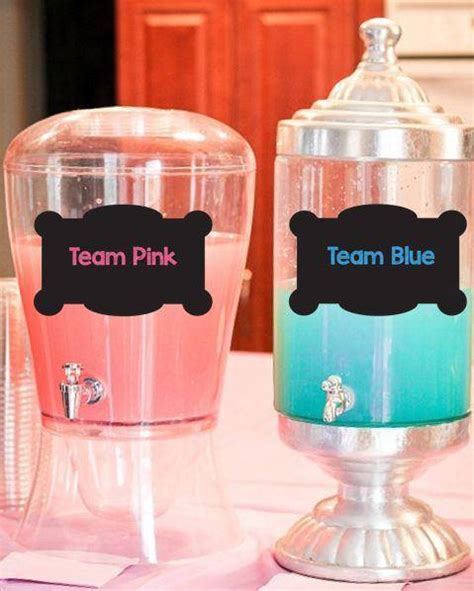 Team Pink Team Blue Gender Reveal Drink Labels Bumpreveal