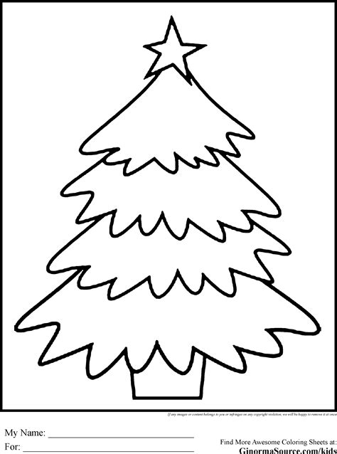 simple christmas coloring pages ginormasource kids christmas tree