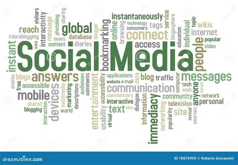 social media word cloud stock vector illustration  word