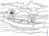 Canoe Canot Coloriage Canoeing Chaloupe Dessin Kinderart Kayak sketch template