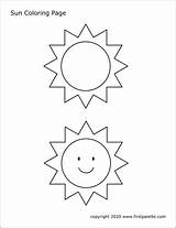 Sun Coloring Printable Small Pages Firstpalette Templates sketch template