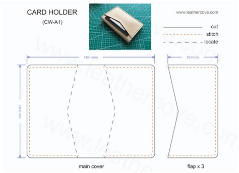 printable leather card holder template printable templates