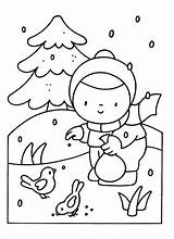 Winter Kleurplaten Coloring Pages Kleurplaat Kids Sneeuw Vogels Thema Voor Boyama Season Vogeltjes Kid Winterpret Crafts Kış Kar Groep Worksheets sketch template