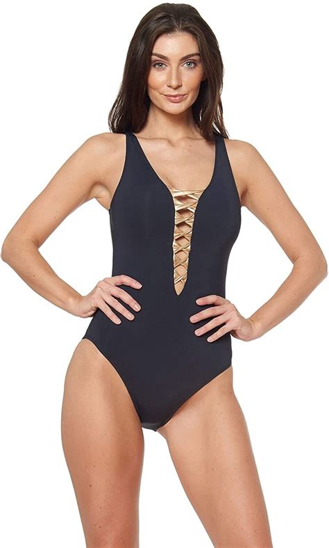 Bleu Rod Beattie Womens 183574 Twisted Plunge One Piece Swimsuit Size 6