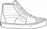 Template Vans Shoe Shoes Templates Drawings Drawing Sneakers Sketch Van Sk8 Outline Printable Sketches Hi Coloring Nike Sneaker Footwear Pages sketch template
