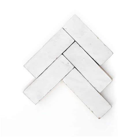 Pure White 2x6 Zellige Handmade Moroccan Tile From Zia Tile Pure