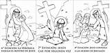 Crucis Colorear Viacrucis Semana Valecillo Maestra Trabajar Estación Rostro Vía Erlijioko Irakaslea sketch template