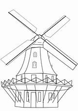 Coloring Pages Windmill Mill Dutch Drawing Smock Printable Getdrawings Crafts Template sketch template