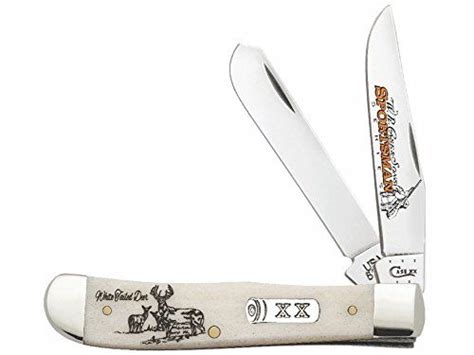 Case White Tailed Deer Embellished Trapper Pocket Knife Trapper Knife