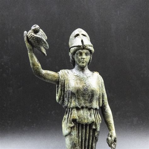 greek goddess athena bronze statue greek mythology metal art sculpture ancient greece museum