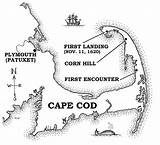 Cod Cape Map Mayflower Plymouth 1620 Landing Pilgrim Pages Coloring Pilgrims Colouring Cheri Relevant Places Forward Timeline Journey Fortunate Visited sketch template