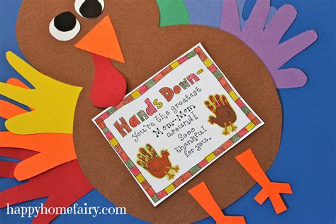 thankful handprint turkey craft  printable happy home fairy