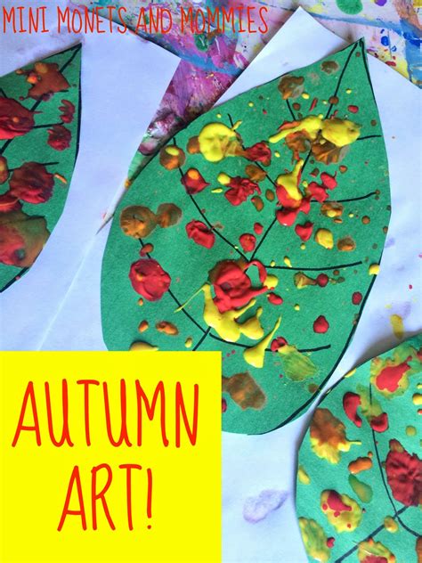 mini monets  mommies autumn art fall leaf mobile