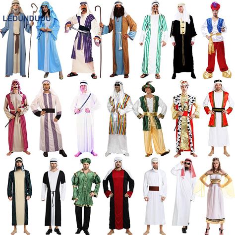 Adults Men Arabia Prince Cosplay Costume Dubai Middle East Robe Arab